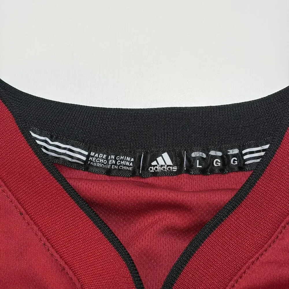 Miami Heat Jersey Boys Large Red Black NBA Basketball LeBron James 6 Adidas